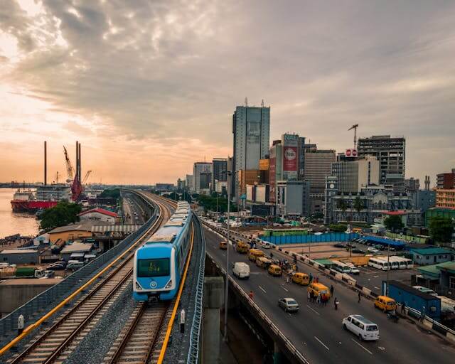 Lagos real estate market skyline view.